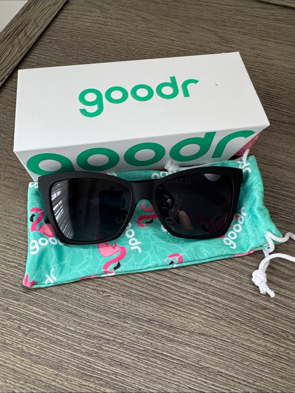 Goodr Sunglasses with Pouch - Pop G Black New Wave Renegade